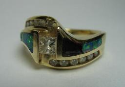 opal inlay ring repair, opal inlay ring, opal repair, inlay repair, Australian Opal